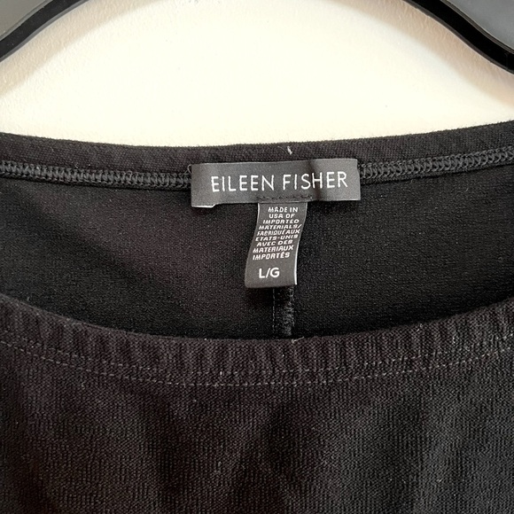 Eileen Fisher Stretch Crepe Crew Neck Short Sleeve Dress with Front Pockets, L - Picture 4 of 8